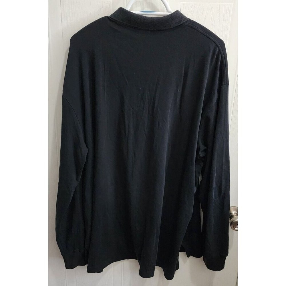 Polo Ralph Lauren Black Long Sleeve Red Pony Polo Shirt Size XL 100% Cotton - Picture 6 of 7